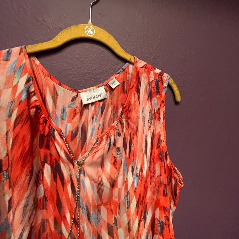 Avenue 100% polyester multi-colored top.